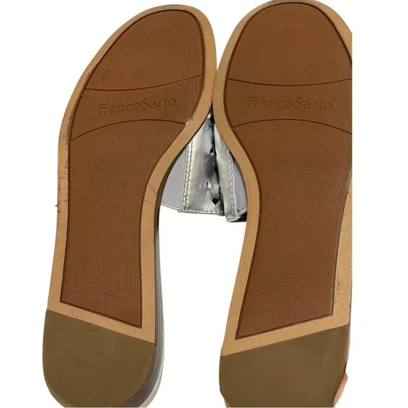 FRANCO SARTO L-GLENA 2 WOVEN SILVER MULES SZ 8 MED EUC - Picture 3 of 10